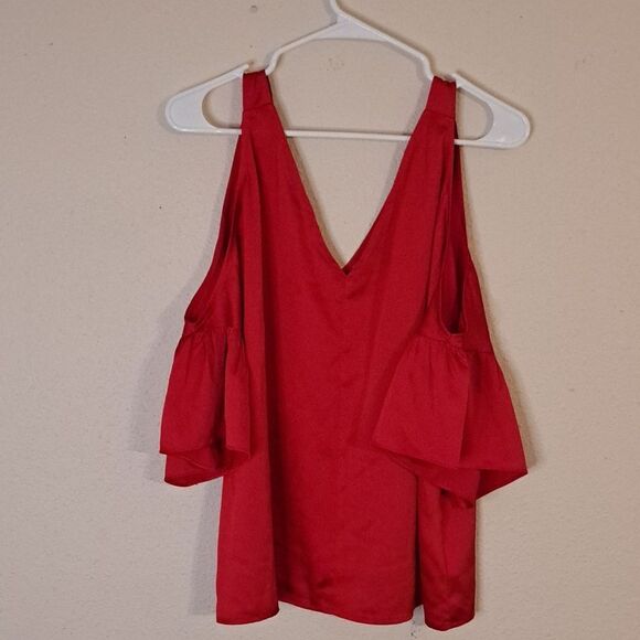 Express red cold shoulder blouse size medium - Picture 1 of 6